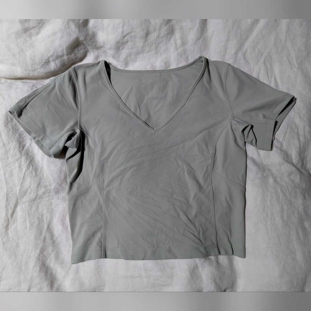 Lululemon light green crop short sleeve t-shirt